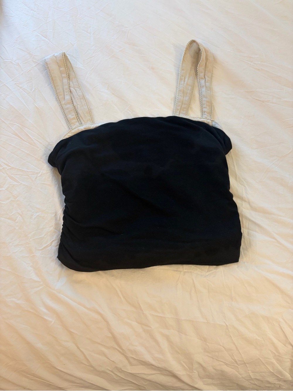 Free People Black and Cream Strap Women's Tank Top